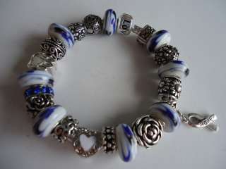 European Style Silver 925 Charm Bracelet . Charm Heart, DOG, HOPE 