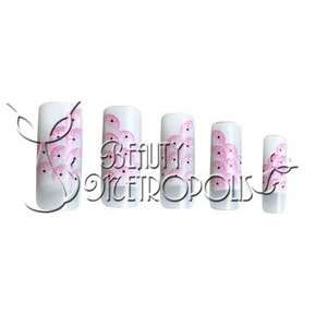 Pink Bubbles Pre designed Acrylic/UV Gel Artificial/False French Nail 