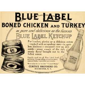  1911 Ad Blue Label Boned Chicken & Turkey Ketchup Food 