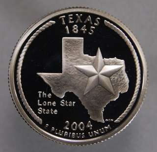 2004 90% Silver GEM Proof Texas State Quarter  