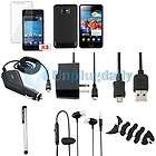 10 Accessory Black Blue Armor Case+Charger+LCD For Samsung Galaxy S2 