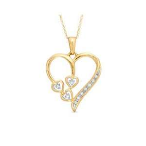   Multi Heart Heart Pendant in 10K Gold DIA FASH PEND/NECK Jewelry