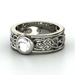  Alhambra Ring, Round Rock Crystal Palladium Ring Jewelry