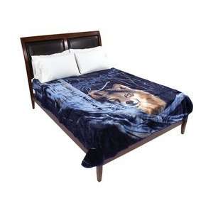  Brookwood Home Wolf Blanket Fit Queen/King Bed 77 X 91 