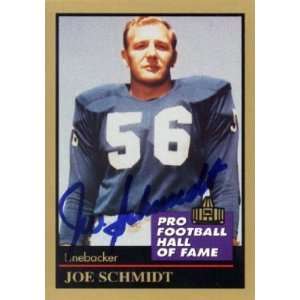  Joe Schmidt Autographed 1991 ENOR Pro Football Hall of 