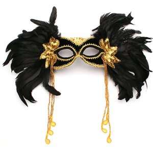 Beautiful Mardi Gras Feather Mask 