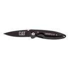 CAT Black Oxide Single Blade Drop Point Liner Lock Pocket Knife