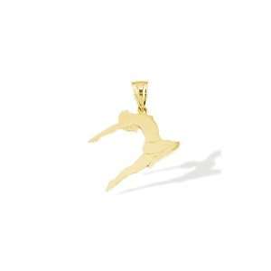    14k Yellow Gold Gymnast Dancer Acrobat Charm Pendant Jewelry