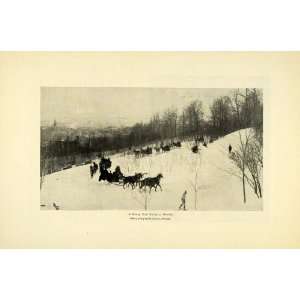   Horse Drawn Sleigh Rides   Original Halftone Print: Home & Kitchen