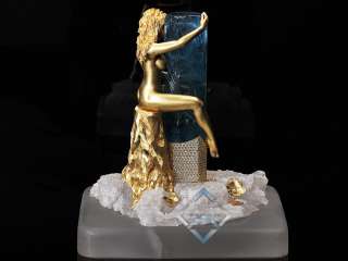 Henry Dunay Aquamarine Column and Woman in Yellow Gold  