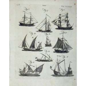  Encyclopaedia Britannica Ships Sailing Drawing Maritime 