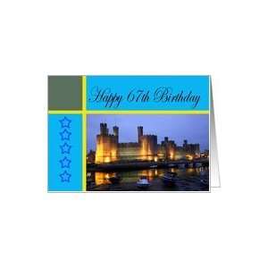  Happy 67th Birthday Caernarfon Castle Card: Toys & Games