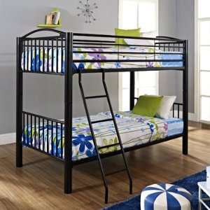  Heavy Metal Black Twin Over Twin Bunk Bed: Home 
