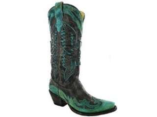  Corral Womens R2266 Boots Black Turquoise Clothing