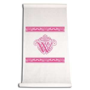   Aisle Runner, Fancy Font Letter W, White with Hot Pink: Home & Kitchen