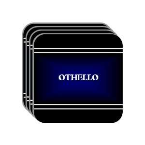 Personal Name Gift   OTHELLO Set of 4 Mini Mousepad Coasters (black 
