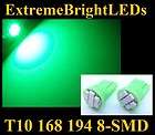 TWO AMBER 8 SMD T10 168 2825 LED Parking Lights Bulbs # (Fits 
