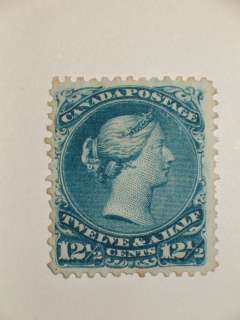 Canada Stamp   Scott # 28   12 1/2 Cents Blue 1868 76  