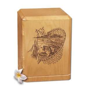  Gone Fishin Classic Maple Wood Cremation Urn