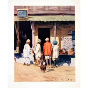  1912 Color Print Watching Native Menpes India Marketplace 