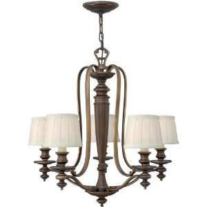  Dunhill 5 Light Chandelier In Royal Bronze With Pleated 