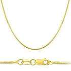 Showman Jewels Solid 14k Yellow Gold Round Snake Chain Necklace 1mm 18 