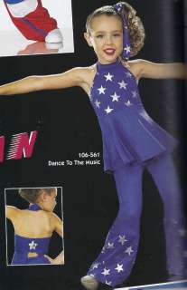 Dance To The Music Dance Costume Blue Silver Stars 2 piece Tap Jazz 