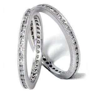    1.00CT Stackable Eternity Wedding Guard Rings 14K Set Jewelry