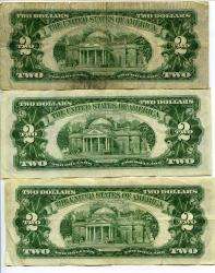   TWO DOLLAR UNITED STATES NOTES   RED SEAL $2 US NOTE CURRENCY  