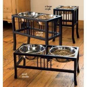   Mission style Feeder / Double X large Feeder, Black,: Pet Supplies