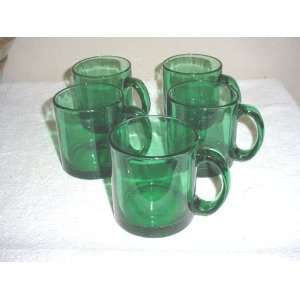  Set of 5 Ultramarine Glass Mugs 