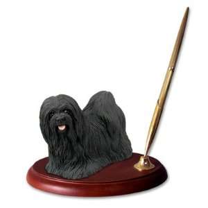  Lhasa Apso Dog Desk Set   Black