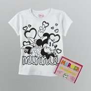 Disney Girls Minnie Mouse Color Your Own T Shirt at 