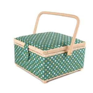  Square Sewing Box Green Dots By The Each Arts, Crafts 
