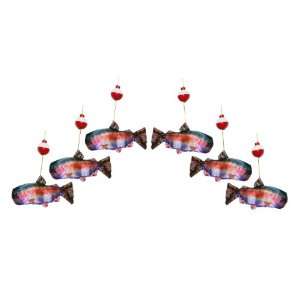 Salamander Trout Fish With Bobber Hanger Christmas Ornaments   6 Pack