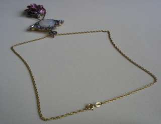 Antique silver 18K gold necklace enamel watch Ca1920  