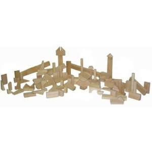  Hardwood Building Block Set   93 Pieces: Toys & Games