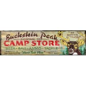  Vintage Hunting Sign   Buckskin Peak Camp Store LARGE 