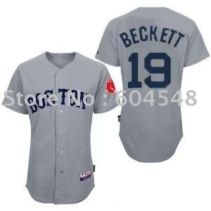 boston red sox #19 josh beckett grey baseball jersey  