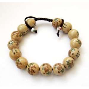   Porcelain Flower Beads Buddhist Wrist Mala Bracelet for Meditation