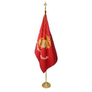  Marine Corps Flag Set 3X5 Ft   8 Ft Gold Aluminum Pole w 