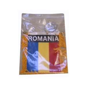 Romanian Flag with String and Suction Cap, 4x6 in.  