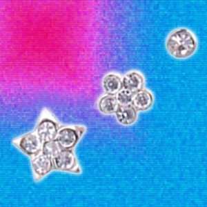   Bend To Fit Clear Flower Star Nose Studs   Sold Individually: Jewelry