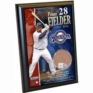   Prince Fielder Plaque with Used Game Dirt   4x6: Patio, Lawn & Garden