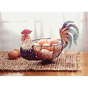   Rooster Fruit Veggie Kitchen Wire Chicken Hen Basket: Kitchen & Dining