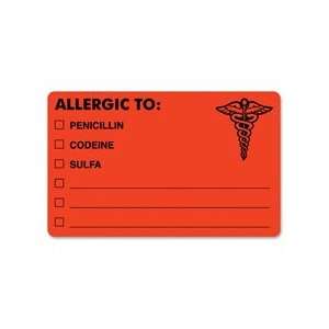  Tabbies Medical Allergy Label: Office Products