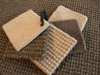 Schurwolle Natur Teppich Wolle BOMBAY 200 x 200 Braun  