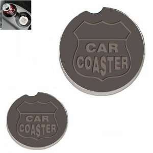 Basic Black Interstate Design Car Coasters   2 Pack  