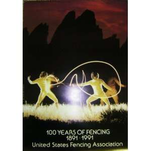  Fencing Poster USFA 100 Years Large 18 x 25 inches Sports 