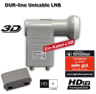 DUR line Unicable Einkabel LNB für 4 Teilnehmer LNB 3D  